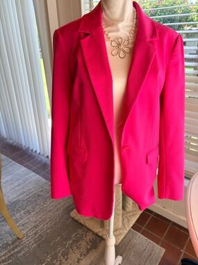 Halogen Fuchsia Single-Button Blazer and pant